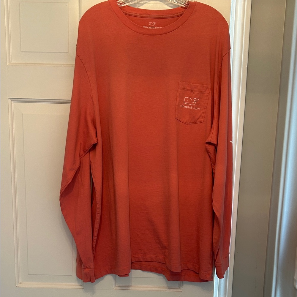 Vineyard Vines Men's Coral Long Sleeve Tee